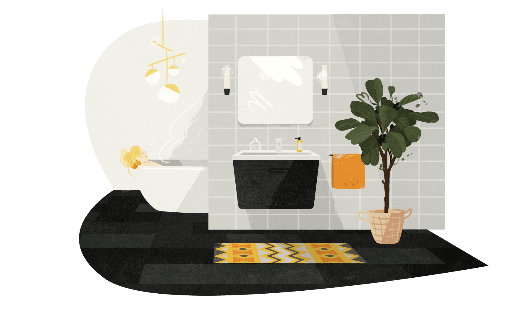Illustration på renoverat badrum