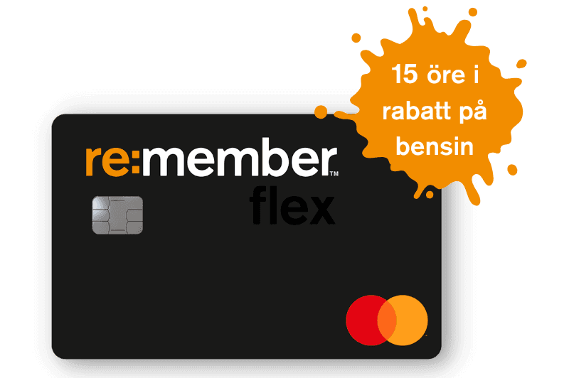 re:memebr kreditkort med en text som säger "15 öre i rabatt på bensin"